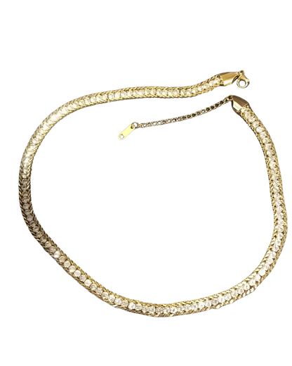 Radiant Gold-Tone Stainless Steel Necklace