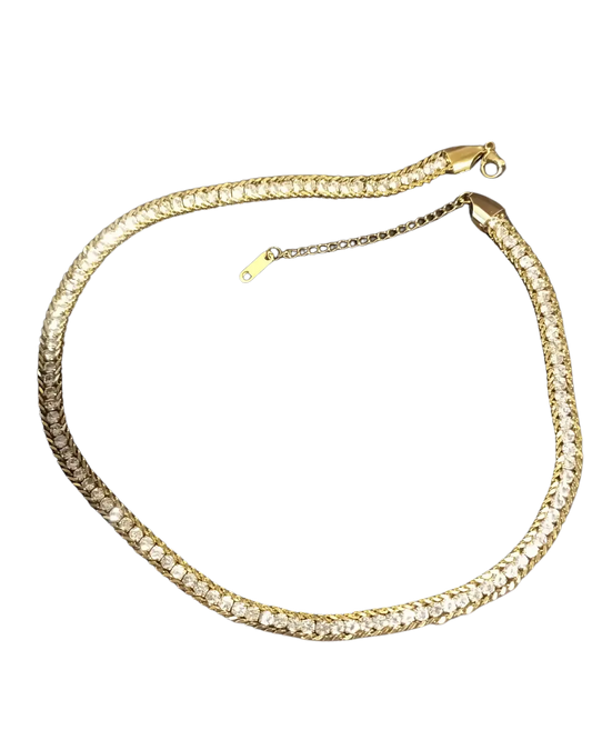 Radiant Gold-Tone Stainless Steel Necklace