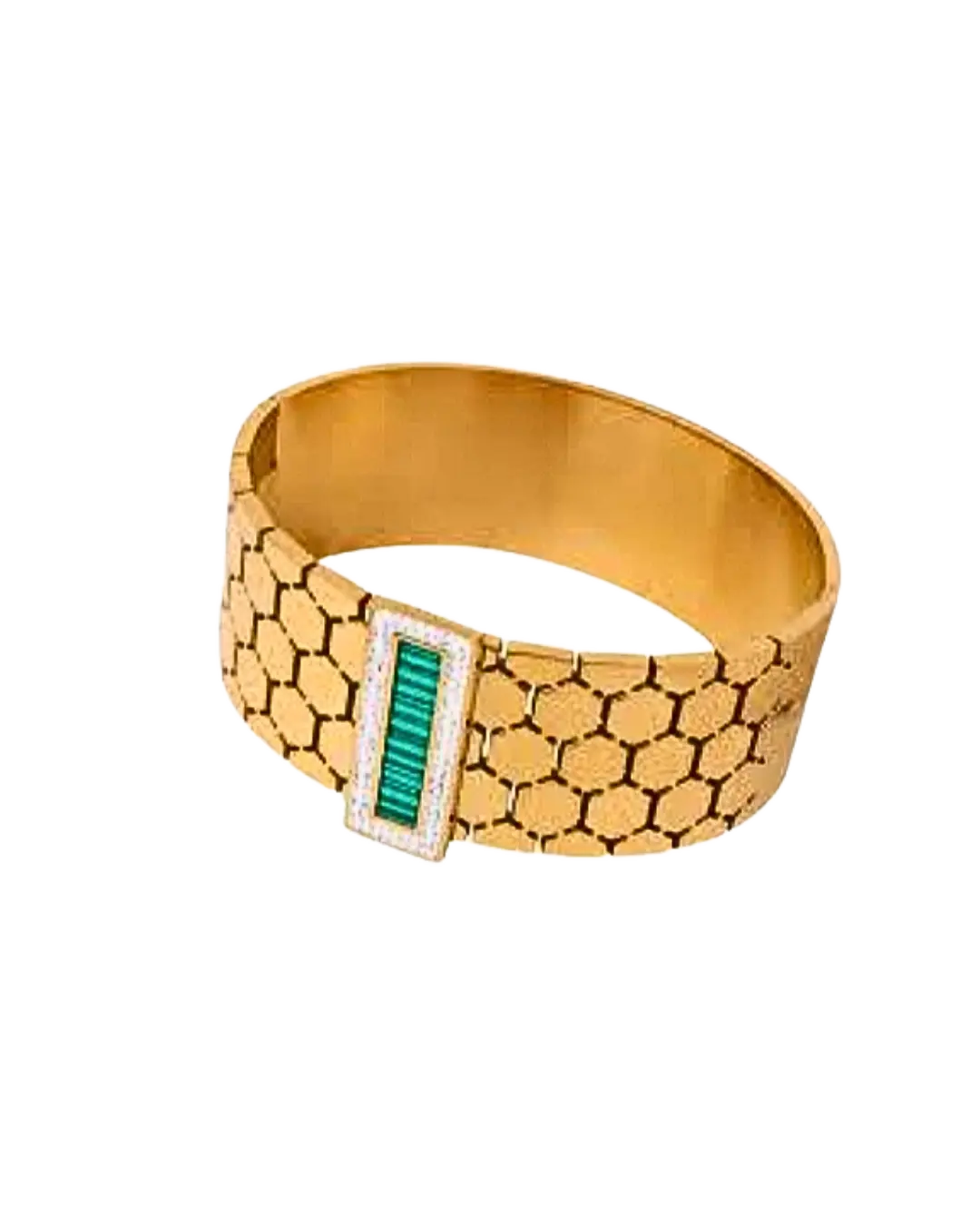 Emerald Glint Honeycomb Bracelet