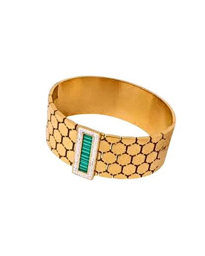 Emerald Glint Honeycomb Bracelet