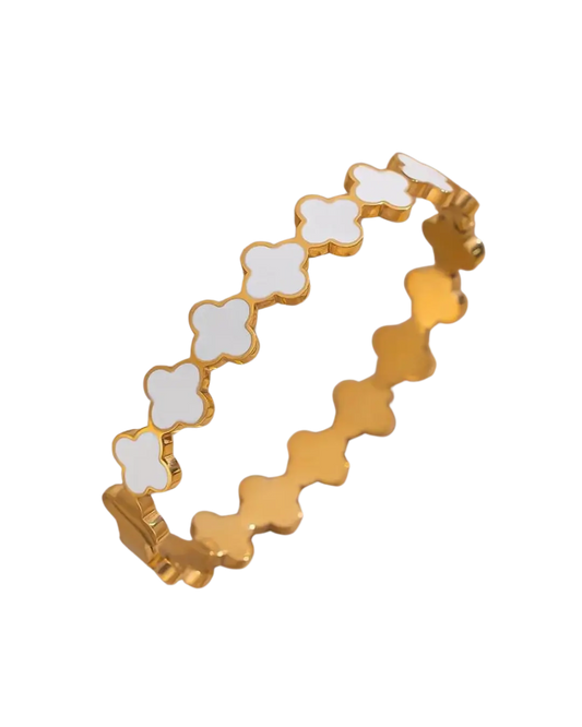 Stainless Steel Clover Bangle
