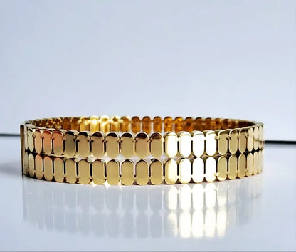 Golden Mosaic Link Bracelet