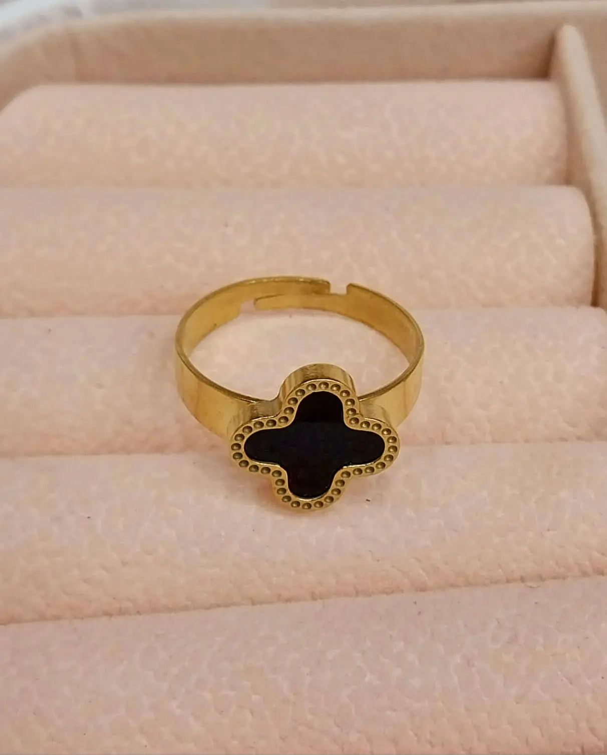 Stainless steel Black Clover Ring
