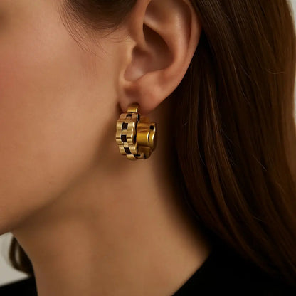 Triple-layer Wave Earrings