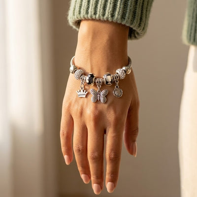 Butterfly and Rose Beads Bracelet