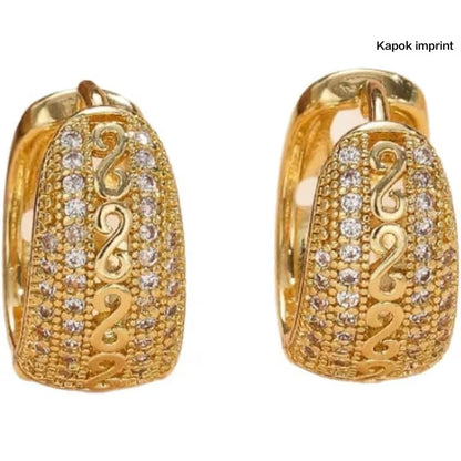 Golden Zirconia Hoop Earrings