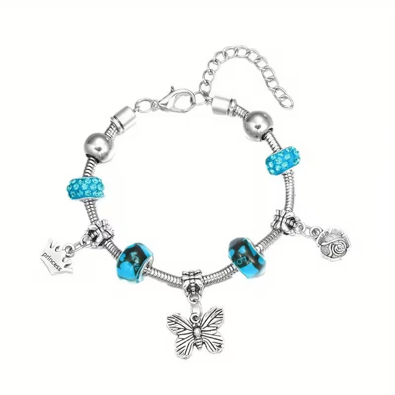 Butterfly and Rose Beads Bracelet