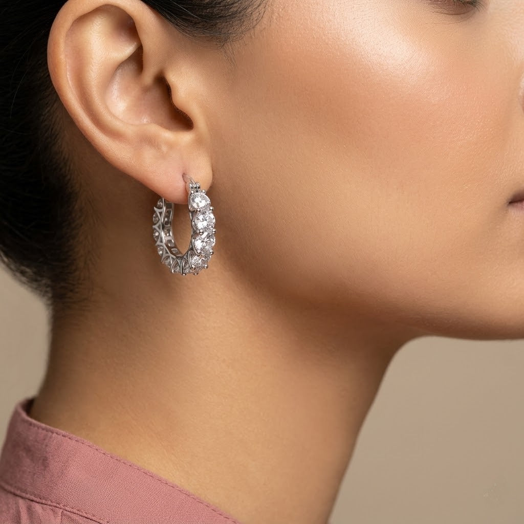 Zirconia Hoop Earrings