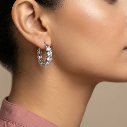 Zirconia Hoop Earrings