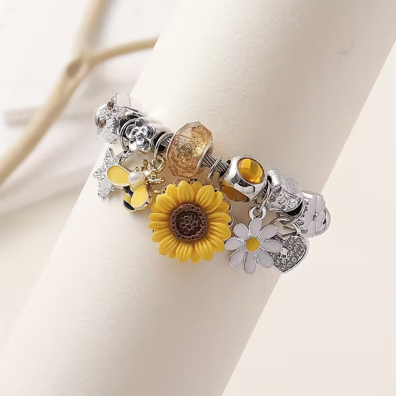 Sunflower & Bee Bracelet
