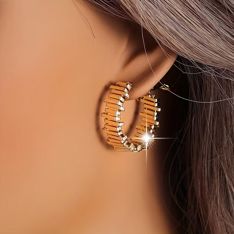 Gear shaped Hoop Earrings