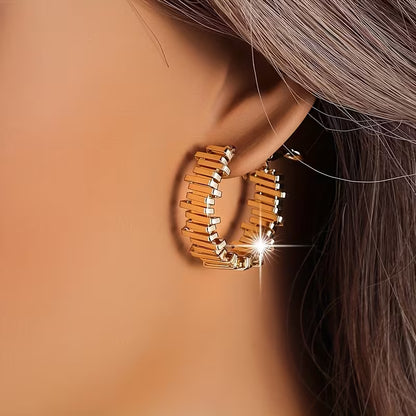Gear shaped Hoop Earrings