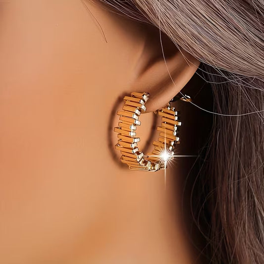 Gear shaped Hoop Earrings