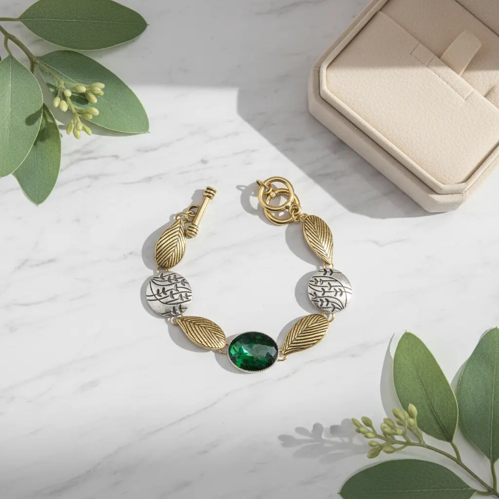 Vintage Leaf Design Bracelet