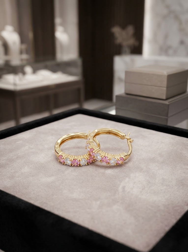 Radiant Cluster Hoop Earrings