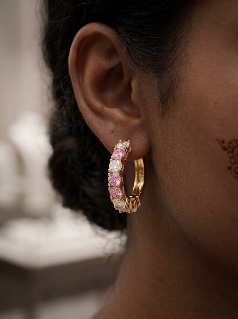 Radiant Cluster Hoop Earrings