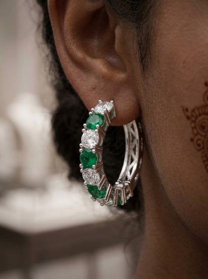 Radiant Cluster Hoop Earrings