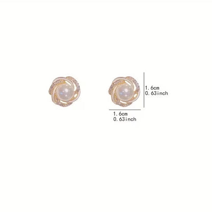 Pearl Swirl Rose Studs