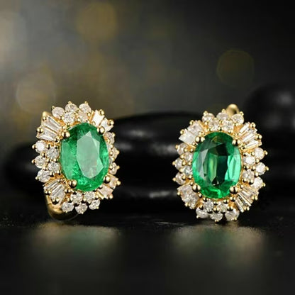 Emerald Halo Earrings