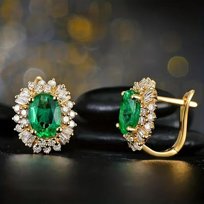 Emerald Halo Earrings