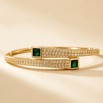 Emerald Spiral Cuff Bangle