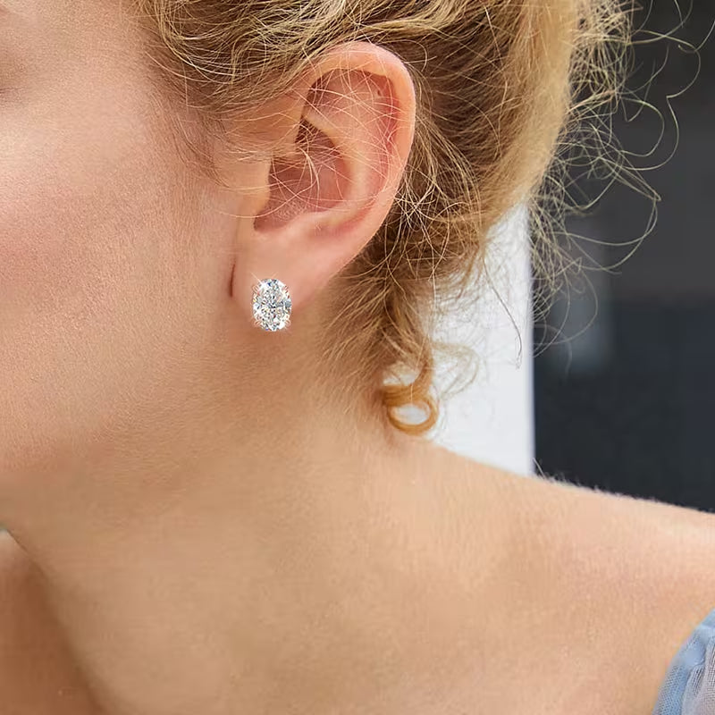 Classic Oval Stud Earrings