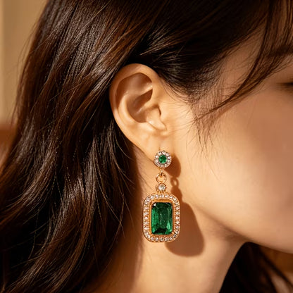 Green Luxury Drop Earrings