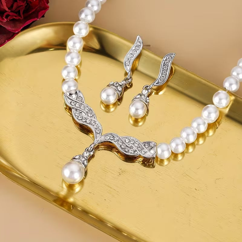 Pearl Cascade Necklace Set