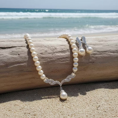 Pearl Cascade Necklace Set