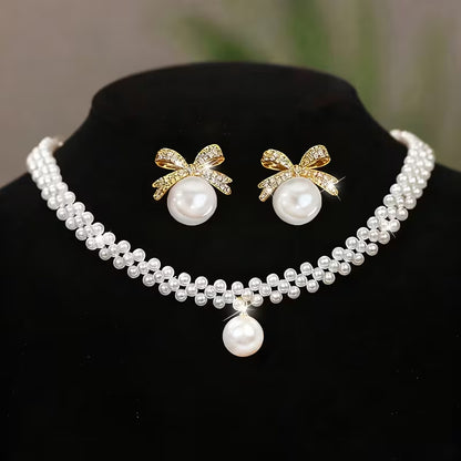 Pearl Mesh Necklace Set