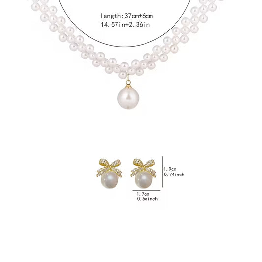 Pearl Mesh Necklace Set