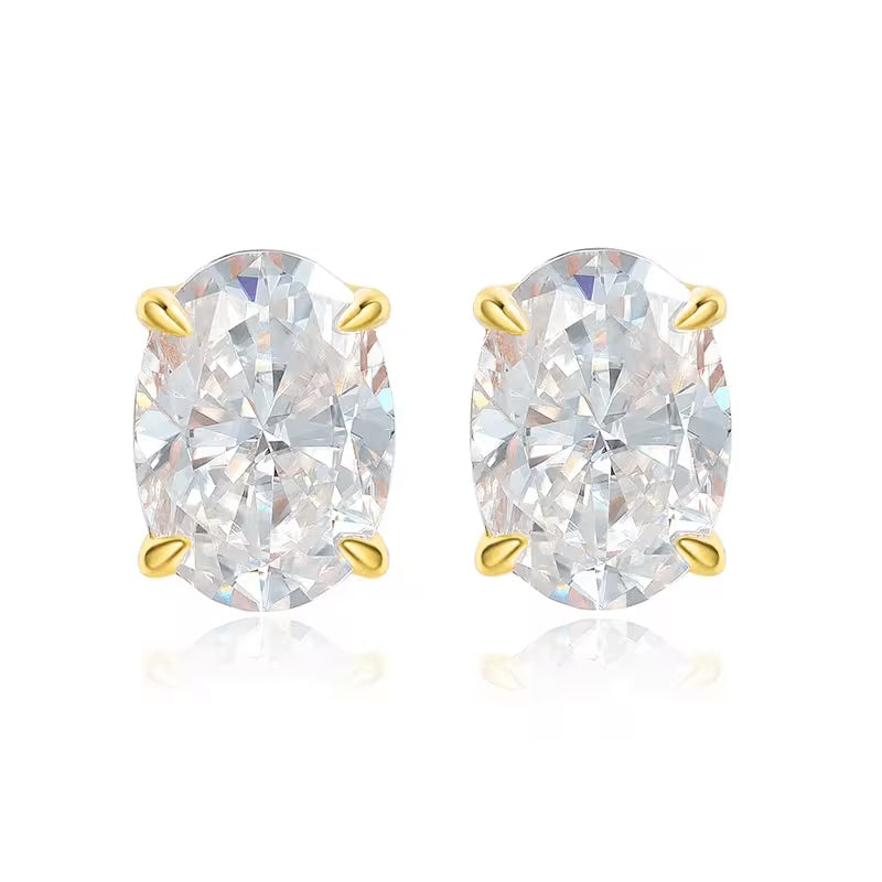 Classic Oval Stud Earrings