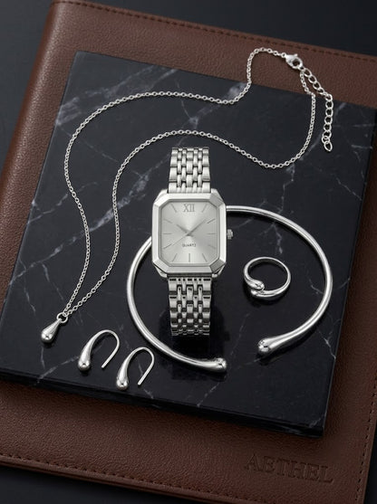 Silver Essentials Watch Set